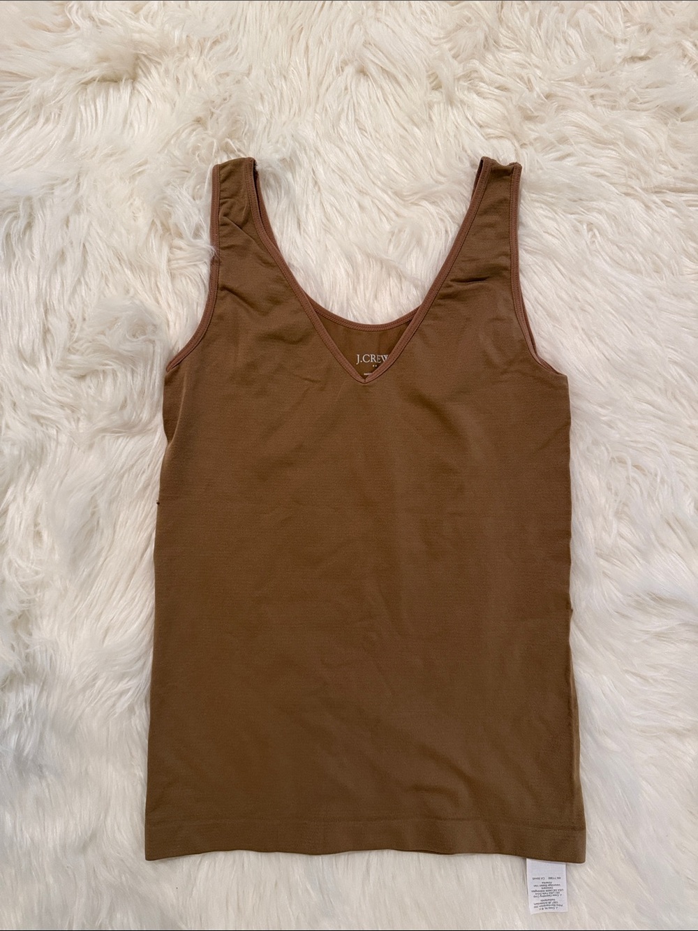 J. Crew Chocolate Brown Ribbed V-Neck Tank